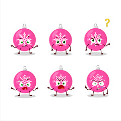 Sticker - Cartoon character of christmas ball pink with what expression