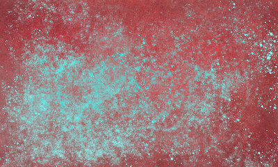 Wall Mural - grunge stylish red turquoise blue contrast stylish versatile color background with spots and blackouts, grains, blots and dots
