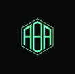 POLYGON  ABA letter icon design on black background.  Creative letter ABA/A B A logo design. ABA initials Logo design