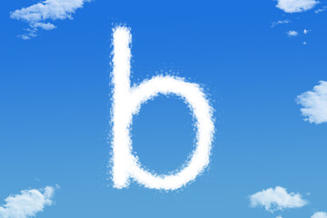 Canvas Print - Letter b cloud shape on blue sky