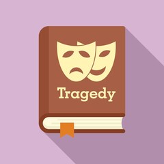 Wall Mural - Tragedy literary genre book icon. Flat illustration of tragedy literary genre book vector icon for web design