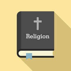 Poster - Religion book icon. Flat illustration of religion book vector icon for web design