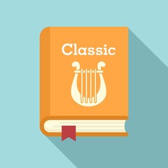 Fototapete - Classic literary book icon. Flat illustration of classic literary book vector icon for web design