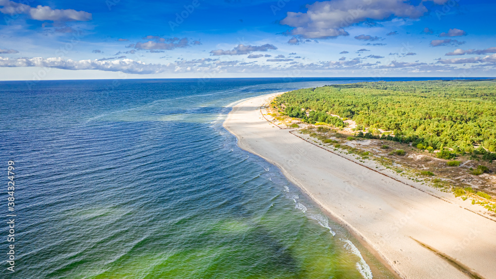 Stunning beach on peninsula Hel, Baltic Sea in Poland - obrazy, fototapety, plakaty 