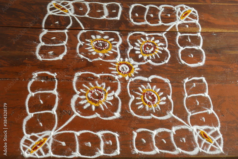 Rangoli in india mainly Southern part of India during Sankranthi,Pongal ...