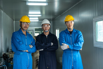 Poster - Industrial worker working at factory,Metal lathe industrial manufacturing factory.