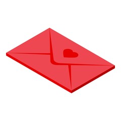 Poster - Love envelope icon. Isometric of love envelope vector icon for web design isolated on white background