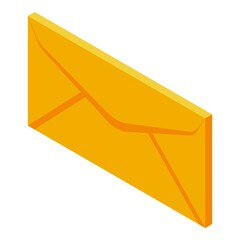 Poster - Yellow envelope icon. Isometric of yellow envelope vector icon for web design isolated on white background