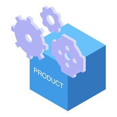 Poster - Product gears icon. Isometric of product gears vector icon for web design isolated on white background