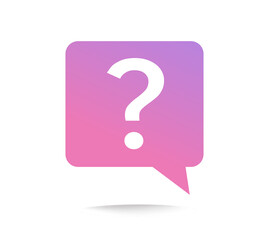 Poster - Question box or request notice icon vector flat cartoon bubble speech symbol, problem ask help message sign concept, idea of faq information pictogram, doubt info label isolated
