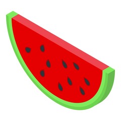 Sticker - Watermelon slice icon. Isometric of watermelon slice vector icon for web design isolated on white background