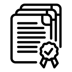 Poster - Documents reliability icon. Outline documents reliability vector icon for web design isolated on white background