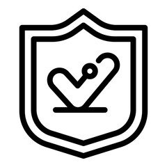 Poster - Shield reliability icon. Outline shield reliability vector icon for web design isolated on white background