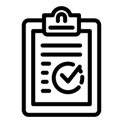 Poster - Clipboard reliability icon. Outline clipboard reliability vector icon for web design isolated on white background