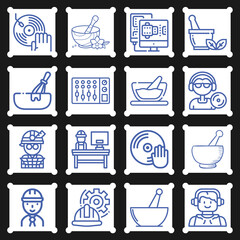 16 pack of mixing  lineal web icons set