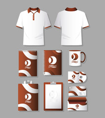 Sticker - shirts clothes and branding set icons