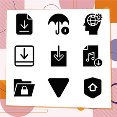 Simple set of 9 icons related to self