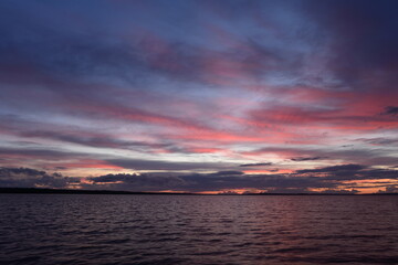 Wall Mural - Dramatic multicolored twilight sky in a moody weather