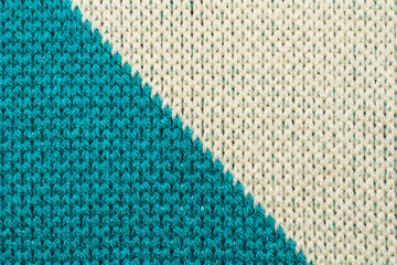 Wall Mural - Blue and white synthetic knitted fabric texture