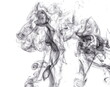 © yauhenka - Black smoke on white background