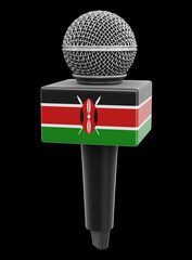 Poster - Microphone and Kenyan flag. Image with clipping path