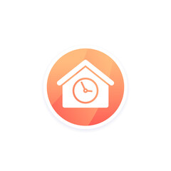 Poster - house and time vector icon