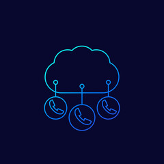 Poster - Voip telephony icon, line vector