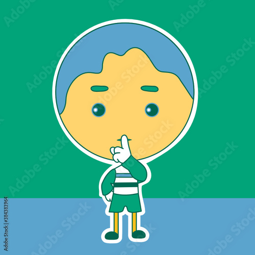 Emoji With Chibi Character Shushing Shhh To Politely Tell People To Shut Up And Be Quiet