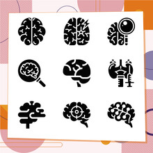 Simple Set Of 9 Icons Related To Pituitary