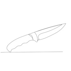 vector, isolated, continuous line drawing knife