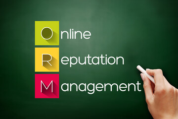 ORM - Online Reputation Management acronym, business concept background