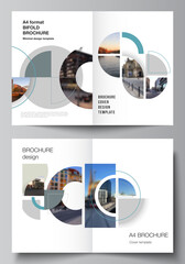 Canvas Print - vector layout of two a4 cover mockups design template for bifold brochure, flyer, cover design, book