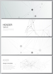 vector layout of headers, banner templates for website footer design, horizontal flyer design, websi