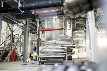 Poster - Interior of factory or warehouse with technological constructions and others