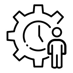 Wall Mural - Pixel perfect clock maintenance time line icon. vector illustration