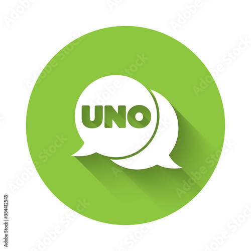 Cuadros en Lienzo White Uno card game icon isolated with long shadow