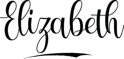 Leinwandbilder - Elizabeth Typography Black Color Text on White Background