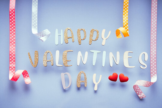 Happy Valentines Day minimal pastel greeting card, frame, banner.