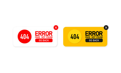 Poster - error 404 icon set. page not found. message about a problem. warning. vector on isolated white backg