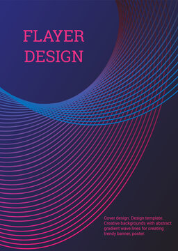 Cover design. Design template. Creative backgrounds with abstract gradient wave lines for creating trendy banner, poster