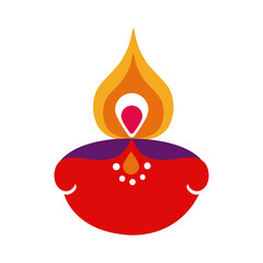 Wall Mural - diwali candle flat style icon