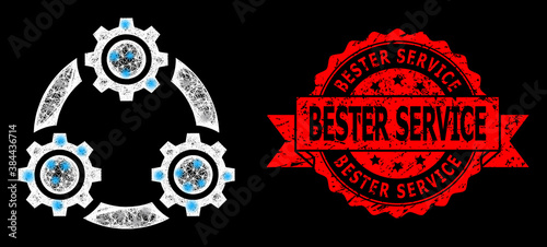 Fotomural Rubber Bester Service Stamp Seal and Bright Web Mesh Gear Planetary Transmission