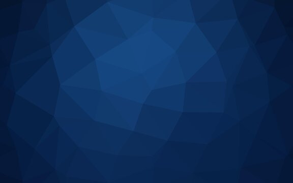 Dark BLUE vector polygonal template.