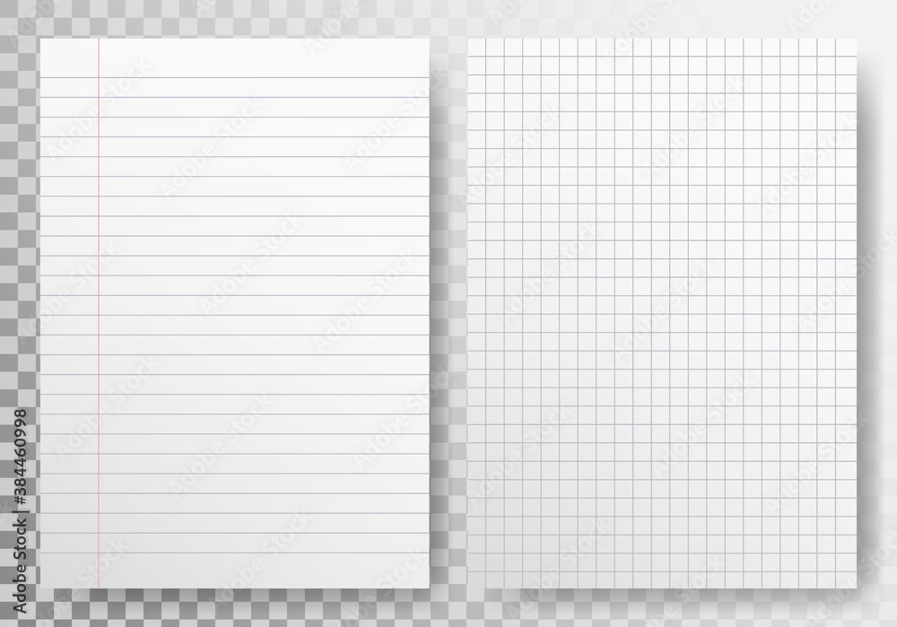 Стоковий вектор Paper lines template on transparent backdrop. Realistic ...
