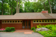 Zimmerman House Is A Historic House Built In 1951 At 223 Heather Street By Frank Lloyd Wright In Manchester, New Hampshire NH, USA.