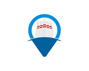 Wall Mural - pin location with bowling inside