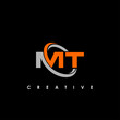 MT logo design template vector illustration