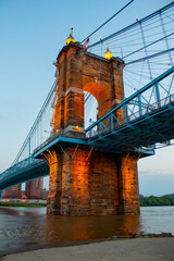 Wall Mural - The Roebling suspension bridge was the prototype for the Brooklyn Bridge built 30 years later.