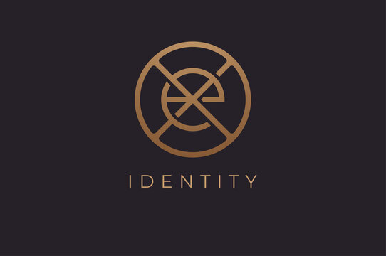 Abstract initial letter E and X logo,usable for branding and business logos, Flat Logo Design Template, vector illustration