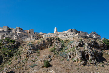 Wall Mural - view of the sassi of Matera city located on a rocky outcrop in Basilicata